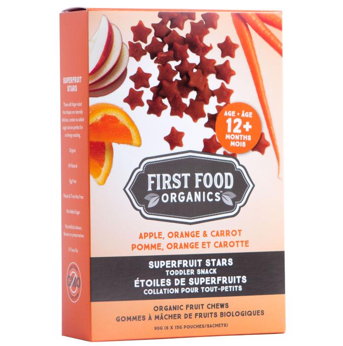 Org. Superfruit Stars Toddler Snack-Apple Orange & Carrot 90g